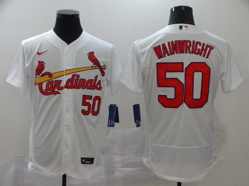 Men St.Louis Cardinals #50 Wainwright White Nike Elite MLB Jerseys